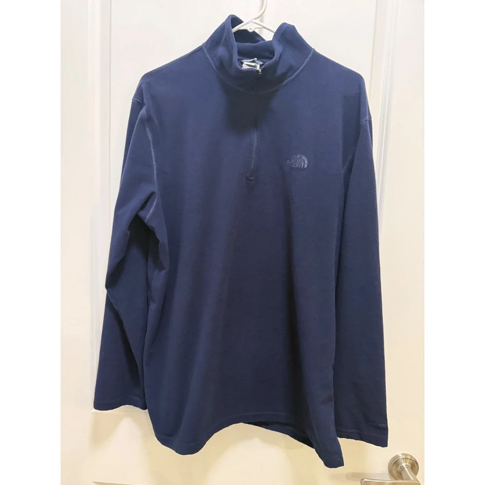 The North Face Mens XL Navy Blue TKA 100 Quarter Zip Fleece Pullover Jacket‎